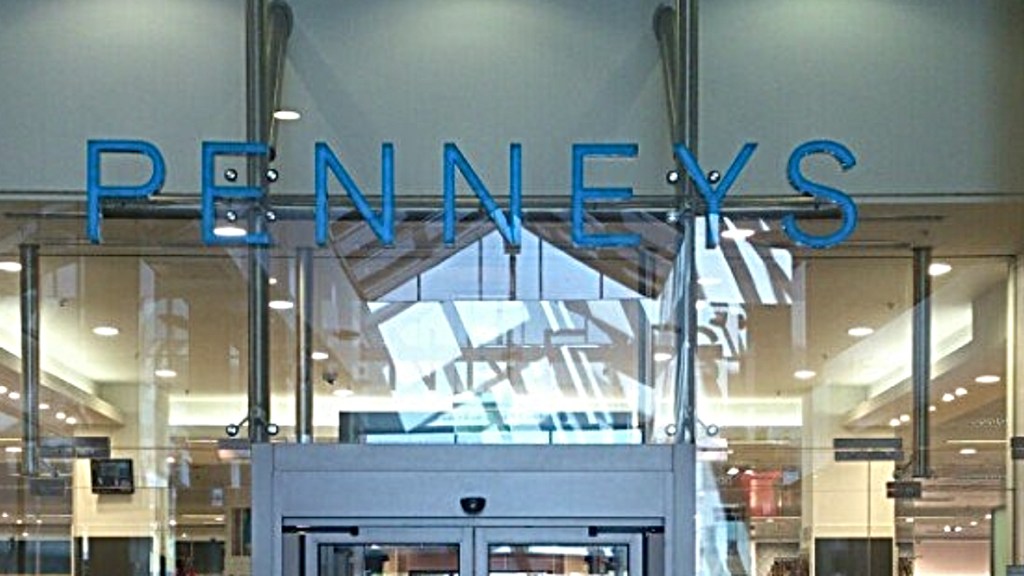 Penneys logo on glass above shop door