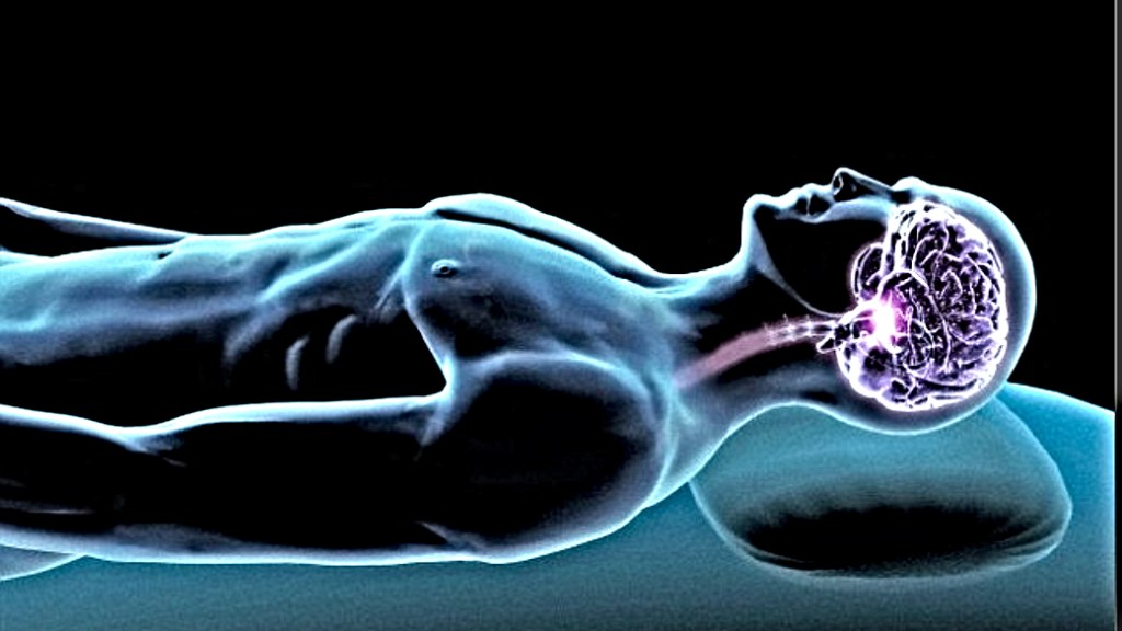 sleeping body with brian visible